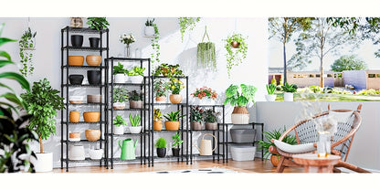 Heavy Duty Wire Shelving Unit 3/4/5 Tier Steel Storage Rack 1000-2000 lbs Capacity, Adjustable Metal Utility Shelf for Garage Kitchen Office Bathroom, No-Tool Assembly Baker's Rack Organizer Chrome Black