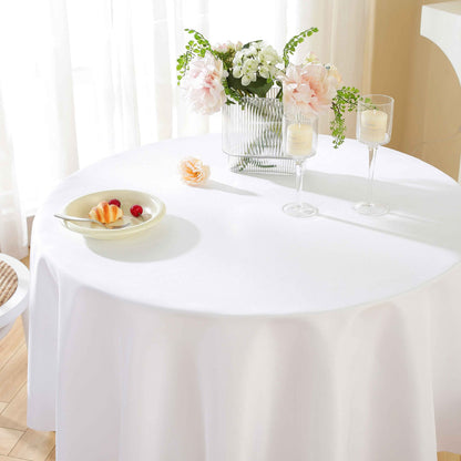 Round Tablecloth 10 Pack Wrinkle-Resistant Polyester Fabric Table Cover for Wedding Party Banquet Restaurant Home, Washable Reusable Round Table Cloth 60 70 90 108 120 Inch Multiple Colors