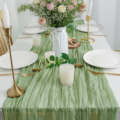 Cheesecloth Table Runner 21.7x120 Inch Sheer Gauze Boho Table Decor for Wedding Reception Bridal Shower Birthday Party Graduation Outdoor Events – Rustic Rectangular Runner in 15 Colors