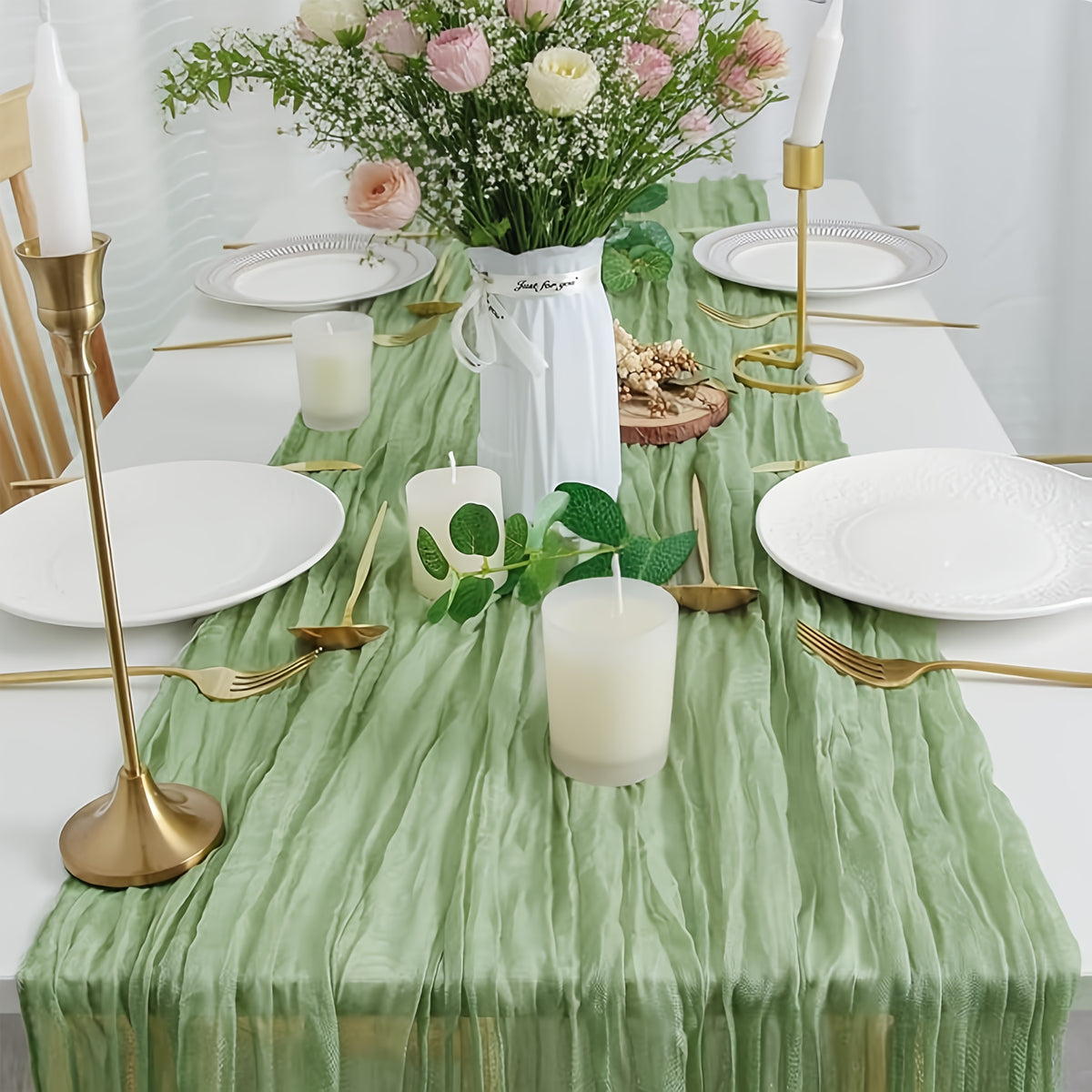 Cheesecloth Table Runner 21.7x120 Inch Sheer Gauze Boho Table Decor for Wedding Reception Bridal Shower Birthday Party Graduation Outdoor Events – Rustic Rectangular Runner in 15 Colors