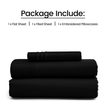 1800 Series Bed Sheets Set 4 Pieces – Brushed Microfiber Deep Pocket Sheet Set with Pillowcases, Cooling & Breathable Bedding for All Seasons, Fade Resistant, Fits Mattresses Up to 16 Inches