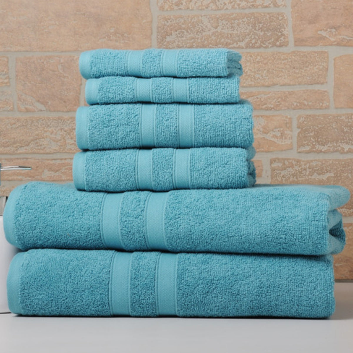 Egyptian Cotton Towel Set 6 Piece – 650 GSM Luxury Bath Towels with Zero Twist Loops, Ultra Soft & Highly Absorbent, Includes 2 Bath Towels, 2 Hand Towels & 2 Washcloths for Bathroom Spa Experience