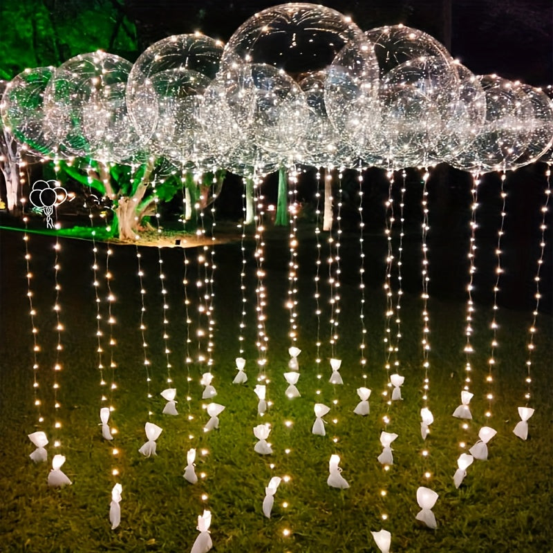 String Lights and Balloons Party Decoration Set 20 Pack – 10x 3-Meter LED String Lights & 10x 20-Inch Balloons for Wedding, Birthday, Graduation, Christmas, Halloween, Indoor Outdoor Decor