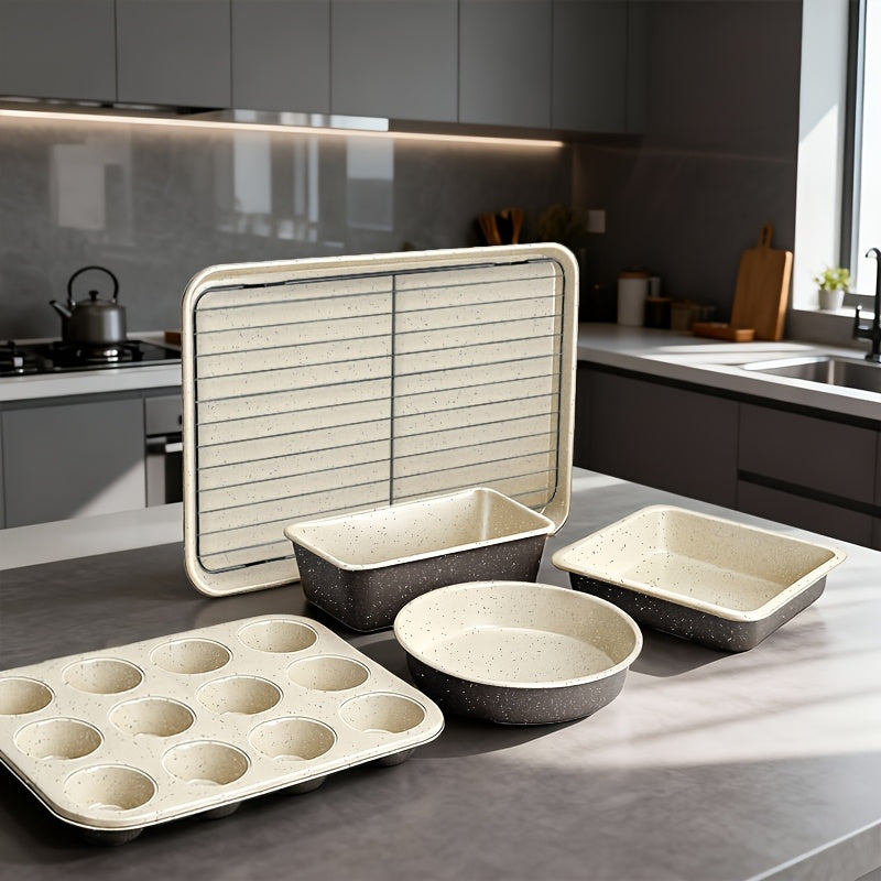 Nonstick Bakeware Set with Baking Pans – Oven-Safe Baking Sheets, Cake Pan, Muffin Pan, Loaf Pan, Roast Pan & Cookie Sheet – Complete Kitchen Baking Supplies with Rack, Whisks & Spatulas (2–24pcs)