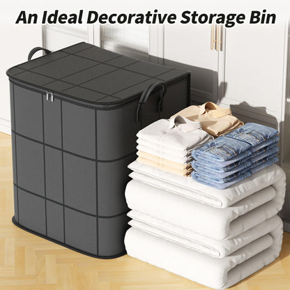 Under Bed Storage Bags 3-Pack Large Foldable Clothing Organizer Bags Thickened Fabric Zipper Closure Reinforced Handles Space-Saving for Clothes Bedding Blankets Wardrobe Moving Home