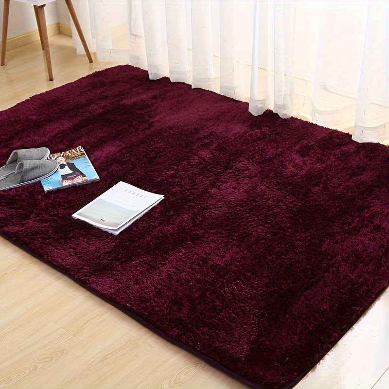 Plush Area Rug Solid Color Tufted Soft Carpet 900GSM Machine Washable Non-Slip - Polyester Fine Hair Floor Mat for Living Room Bedroom Bedside 3x5 4x6 5x8 6x9ft Gray Cream Khaki Wine Purple Rose