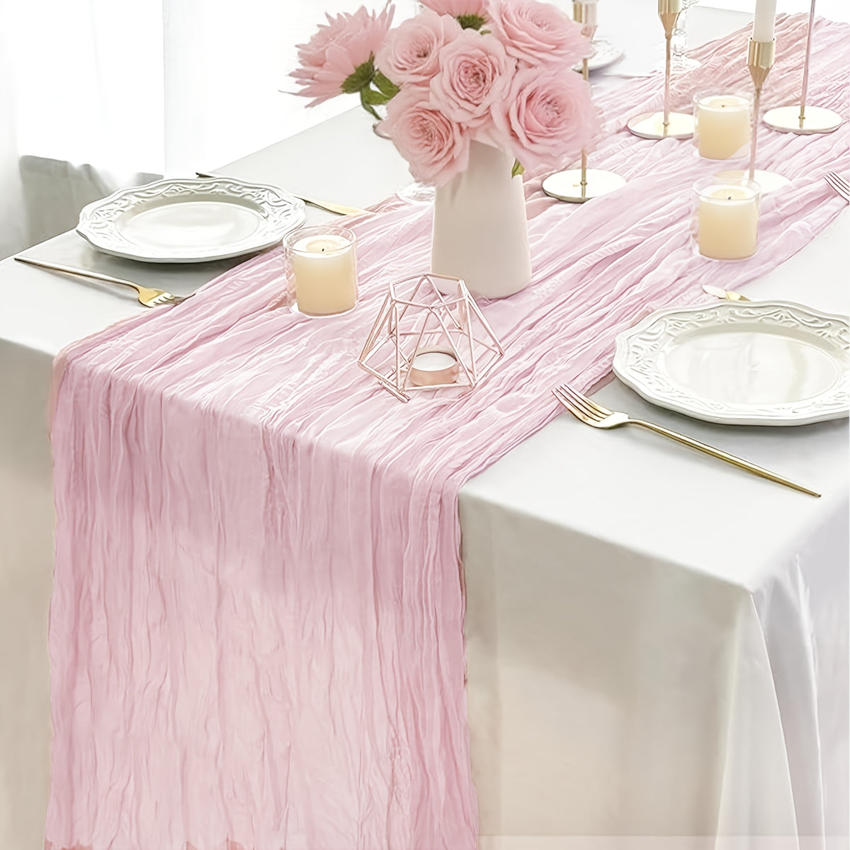 Cheesecloth Table Runner 21.7x120 Inch Sheer Gauze Boho Table Decor for Wedding Reception Bridal Shower Birthday Party Graduation Outdoor Events – Rustic Rectangular Runner in 15 Colors