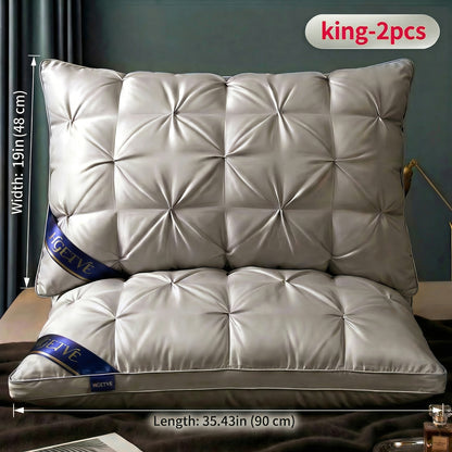 Bed Pillows for Sleeping Set of 2 - Luxury Hotel Quality Down Alternative Pillows, Cooling Breathable Neck Support Pillow for Side, Back & Stomach Sleepers, Soft Fluffy, Queen King Size, Multiple Colors