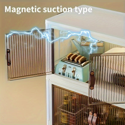 Rolling Stackable Storage Bins with Lid and Wheels 2/3/4/5-Tier Dual-Opening Lidded Organizer Box Drawer Unit for Home Kitchen Closet Bedroom