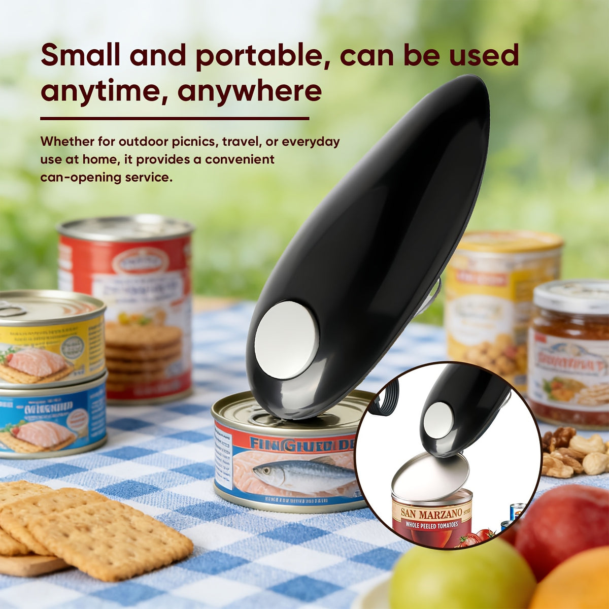 Electric Can Opener Automatic One Touch – Hands-Free Battery Operated Can Opener for Seniors, Arthritis & Limited Hand Mobility, Quiet Motor with Magnetic Lid Remover & Stainless Steel Blade, Kitchen & Camping