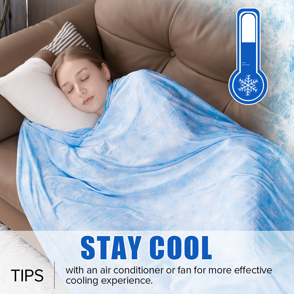 Cooling Blanket for Hot Sleepers Double Layer Cool Touch Summer Throw Lightweight Breathable Blanket for Bed Couch Sofa RV Travel Warm Nights Multiple Colors Sizes 50x70 60x90 90x90 108x90