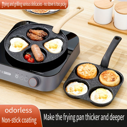 Non-Stick Omelette Pan 4-in-1 Cast Iron Frying Pan – Dishwasher Safe, Electric & Gas Stove Compatible, Perfect for Pancakes, Eggs & Breakfast Cooking