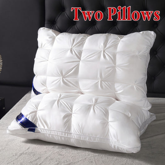 2pcs Luxury Hotel Pillow Set Queen King Size, Deep Sleep Neck Support, High Density Non-Collapse, Cool Breathable, Multiple Colors, Bedroom Sofa Guest Room, Mother's Day Gift