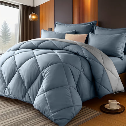 Bedding Comforter Set 30+ Colors All Season – Diamond Quilted Down Alternative Comforter with Pillowcases, Soft Lightweight Breathable Microfiber Fill, Twin Queen King, 2/3 Piece Bed Set for Bedroom Guest Room Dorm