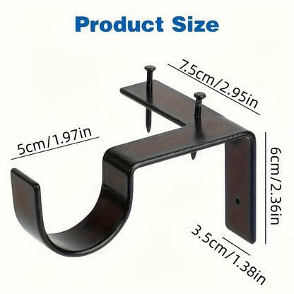 No-Drill Curtain Rod Bracket Adjustable Heavy-Duty Wall-Mounted Curtain Rod Holder for Living Room Bedroom Doors (4/8pcs)