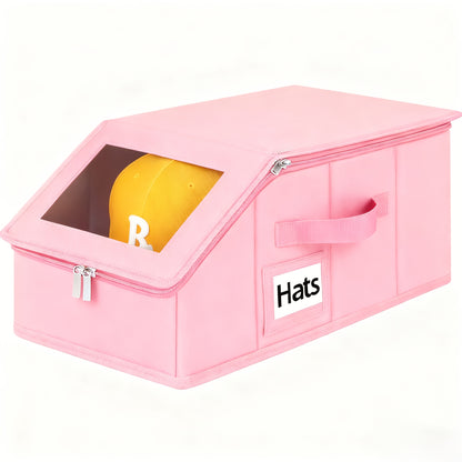 Stackable Hat Storage Box for Baseball Caps Holds Up to 30 Caps – 1 or 2 Pack Closet Hat Organizer with Cardboard Dividers for Women & Men