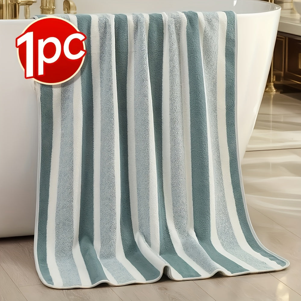 Microfiber Bath Towel Set 1/4 Pack 27x55 Inch, Ultra-Soft Highly Absorbent Quick-Drying No Hair Loss Striped Towels for Adults, Beach Spa Gym Home Bathroom Essentials, Slate Gray Berry Red Pine Green