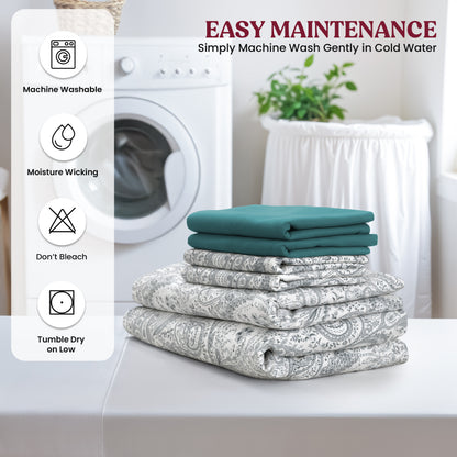 Deep Pocket Fitted Sheet Set 4-Piece Microfiber Soft Brushed Polyester Wrinkle Free Bed Sheets 10 Colors Twin Full Queen King California King