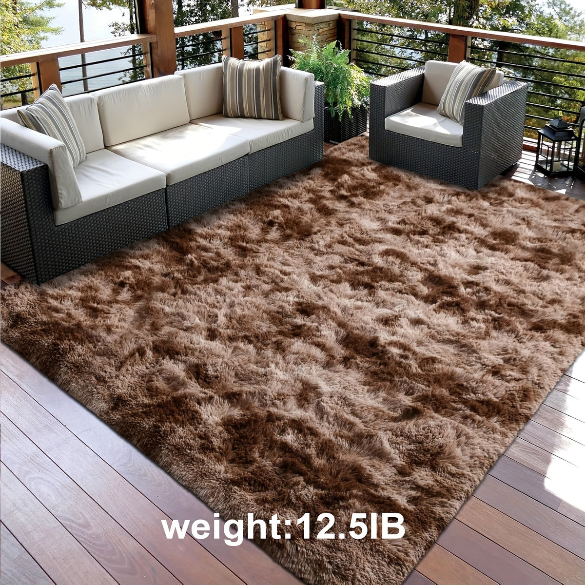 Fluffy Area Rug Non-Slip Soft Plush Carpet for Living Room Bedroom Kitchen Bathroom – Modern Home Decor Floor Mat Easy to Clean – Multiple Sizes & Colors Coffee Gray Black