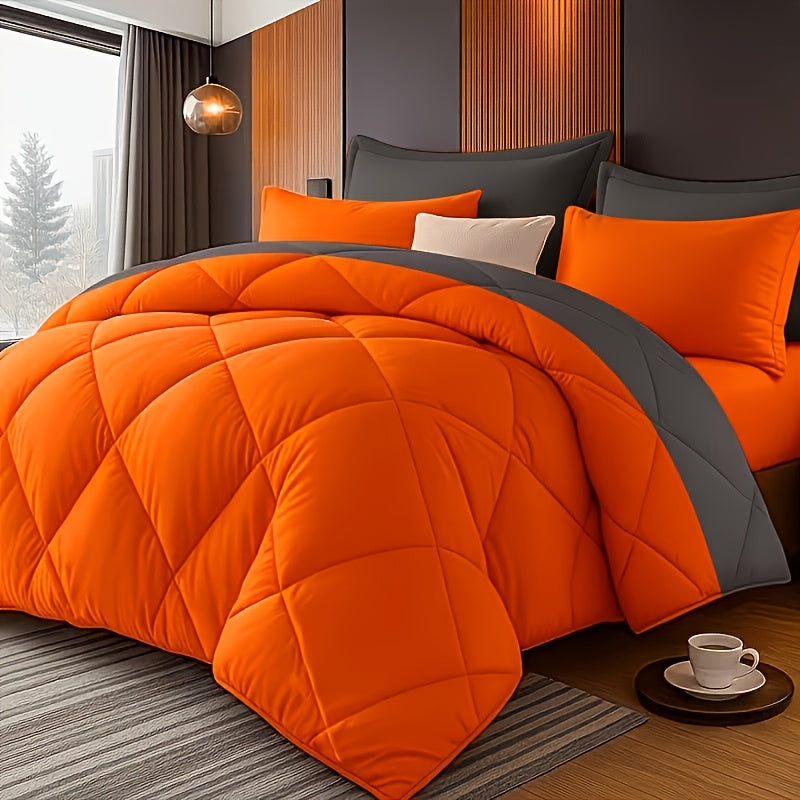 Thin Quilt Bedding Set with Pillowcases Lightweight Breathable Summer Comforter Solid Color Bed Quilt Twin Full Queen King Size Soft Fiber Filled Blanket for Bedroom