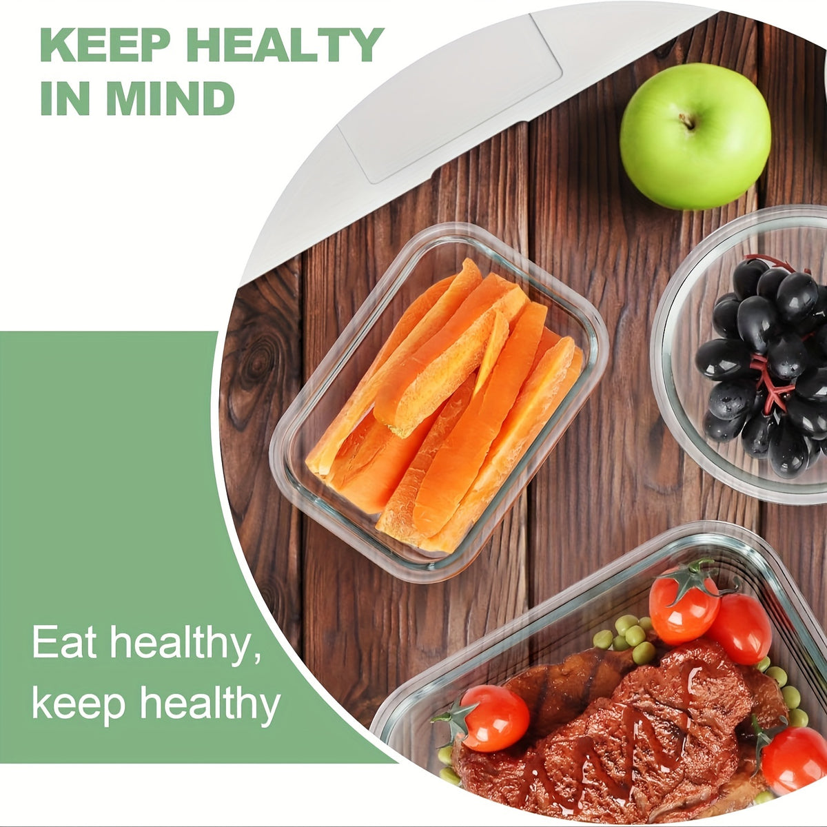 Glass Food Storage Containers with Lids 12-Piece Set – Airtight Leak-Proof Meal Prep Containers Microwave Oven Freezer & Dishwasher Safe Glass Lunch Bento Boxes for Kitchen Pantry
