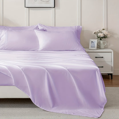 Bamboo Cooling Bed Sheet Set 6-Piece – Ultra-Soft Deep Pocket Fitted Sheet for Hot Sleepers Double-Stitched Machine Washable Twin Full Queen King in 7 Colors