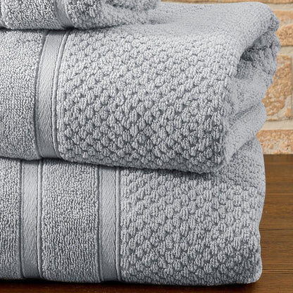 Egyptian Cotton Towel Set 6 Piece – 650 GSM Luxury Bath Towels with Zero Twist Loops, Ultra Soft & Highly Absorbent, Includes 2 Bath Towels, 2 Hand Towels & 2 Washcloths for Bathroom Spa Experience