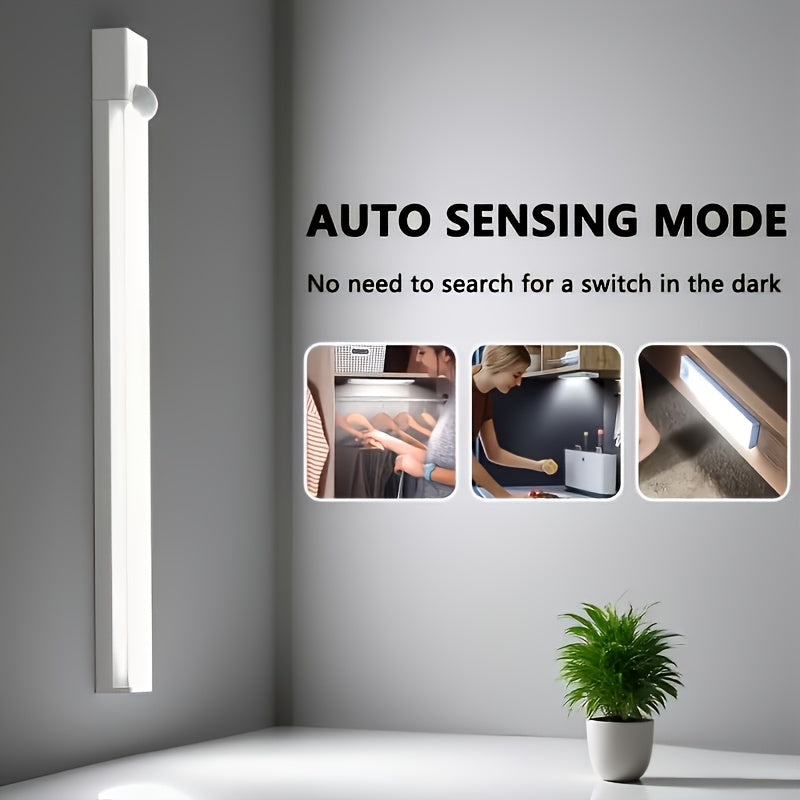 Motion Sensor LED Cabinet Light USB Rechargeable 12-Pack, 12 LED Wireless Night Light 3 Modes Wall Mount for Bedroom, Staircase, Kitchen, Closet & Hallway – 10cm, 20cm or 30cm
