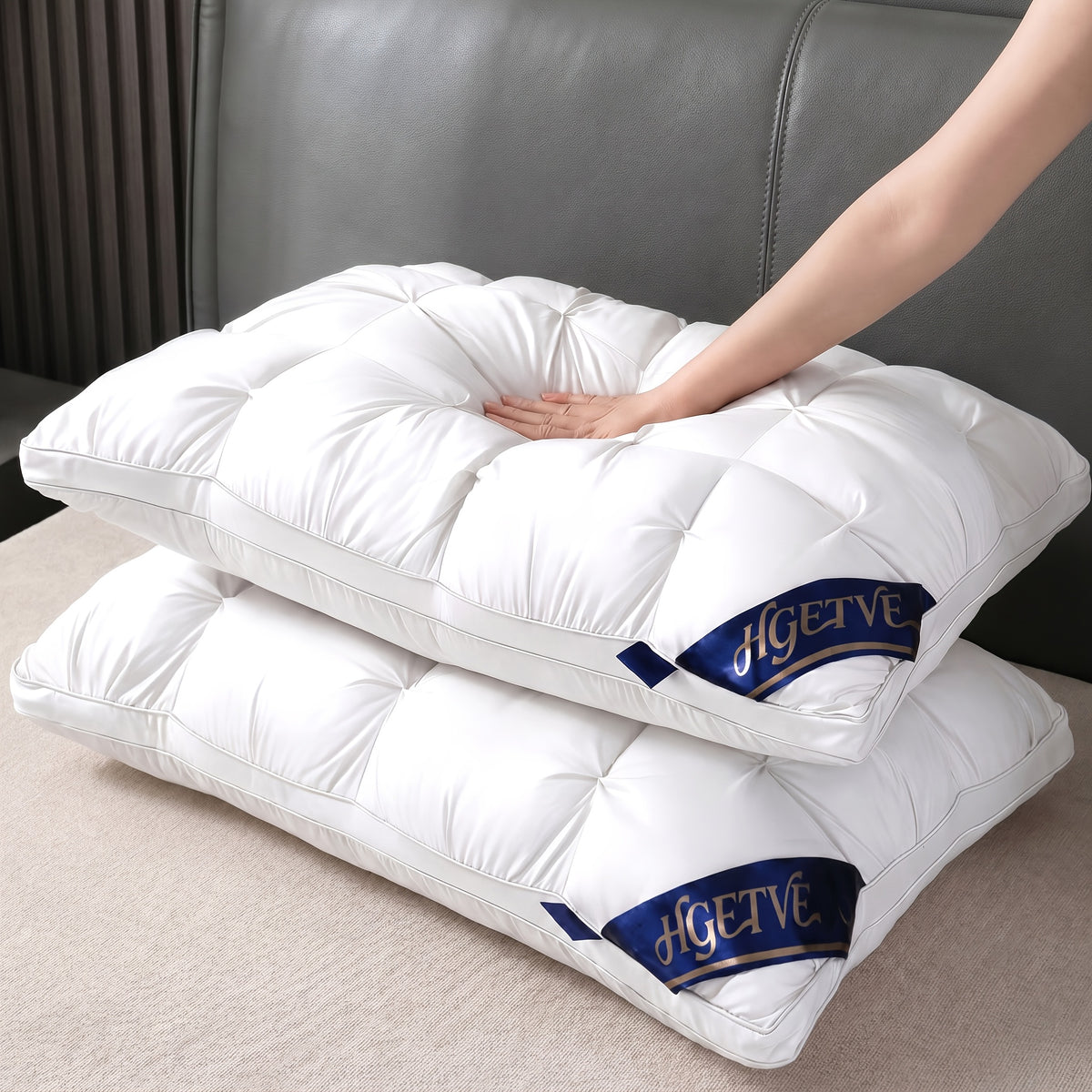 Bed Pillows for Sleeping Set of 2 - Luxury Hotel Quality Down Alternative Pillows, Cooling Breathable Neck Support Pillow for Side, Back & Stomach Sleepers, Soft Fluffy, Queen King Size, Multiple Colors