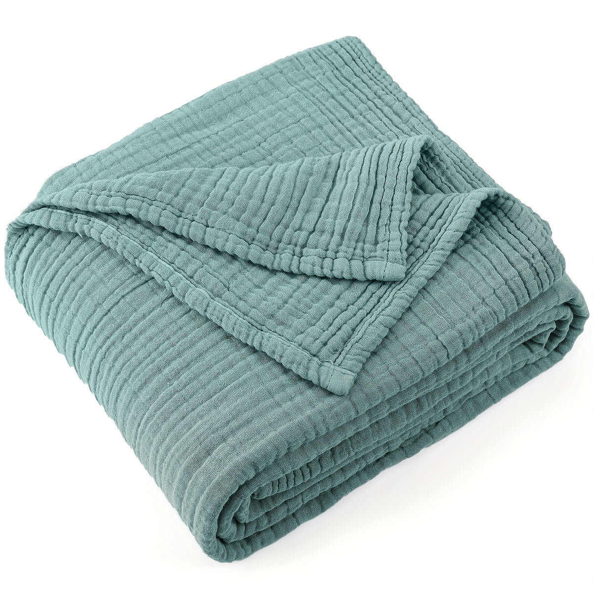 100% Cotton Muslin Blanket 6 Layer Breathable Lightweight Soft Gauze Throw Blanket All Season – Twin Queen King Throw for Couch Bed Sofa Machine Washable Navy Sage Green Lavender Teal Beige White Grey Blue
