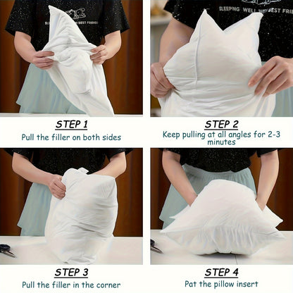 Square Pillow Inserts Hypoallergenic Cushion Filling 1/2/4 Pack – White Fiber Fill Throw Pillow Inserts for Sofa Bed Patio, Fluffy & Soft for Living Room Bedroom Office Outdoor Decor