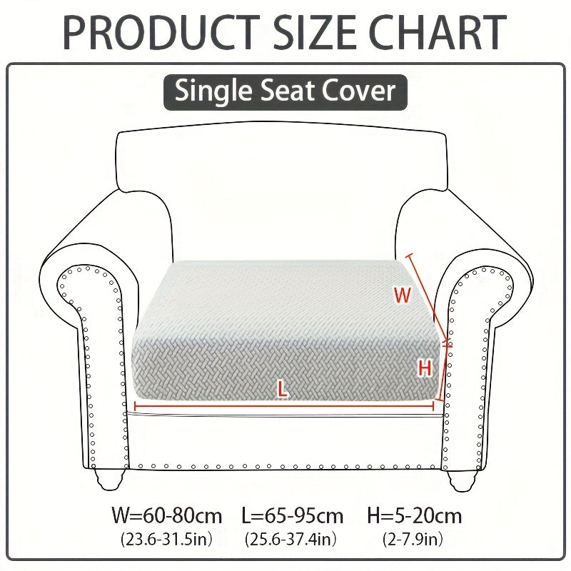 Stretch Jacquard Sofa Cover Non-Slip Elastic Furniture Protector for 1 2 3 4 Seater & L-Shaped Sectional Sofa – Wear-Resistant Polyester Slipcover, Machine Washable, Living Room Bedroom, 5 Colors