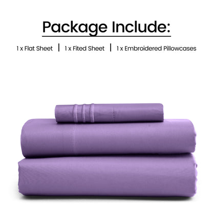 1800 Series Bed Sheets Set 4 Pieces – Brushed Microfiber Deep Pocket Sheet Set with Pillowcases, Cooling & Breathable Bedding for All Seasons, Fade Resistant, Fits Mattresses Up to 16 Inches