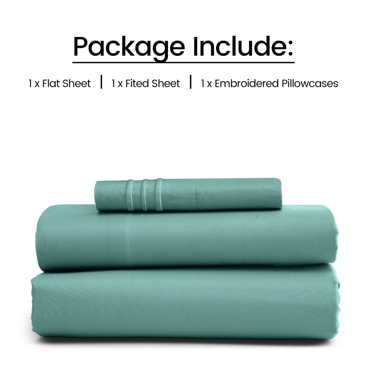 1800 Series Bed Sheets Set 4 Pieces – Brushed Microfiber Deep Pocket Sheet Set with Pillowcases, Cooling & Breathable Bedding for All Seasons, Fade Resistant, Fits Mattresses Up to 16 Inches
