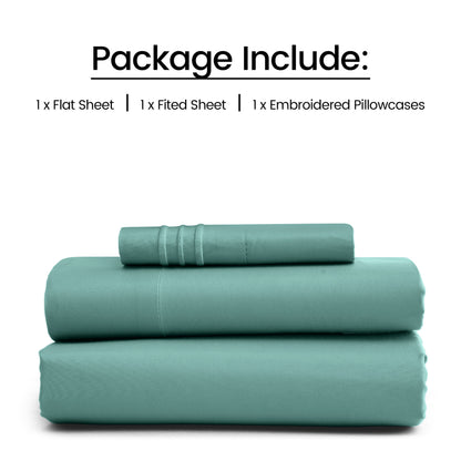 1800 Series Bed Sheets Set 4 Pieces – Brushed Microfiber Deep Pocket Sheet Set with Pillowcases, Cooling & Breathable Bedding for All Seasons, Fade Resistant, Fits Mattresses Up to 16 Inches