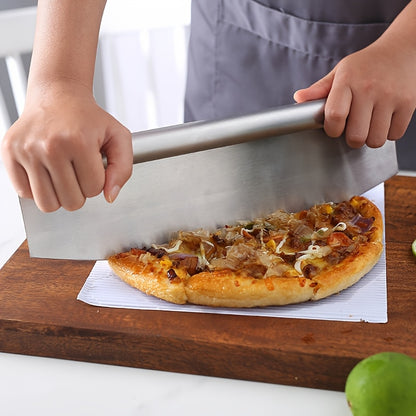 Half Moon Pizza Cutter Stainless Steel Rocker Blade with Knife Cover – Professional Mezzaluna Slicer for Pizza, Dough, Herbs, Cheese & Cake | Home Viaco