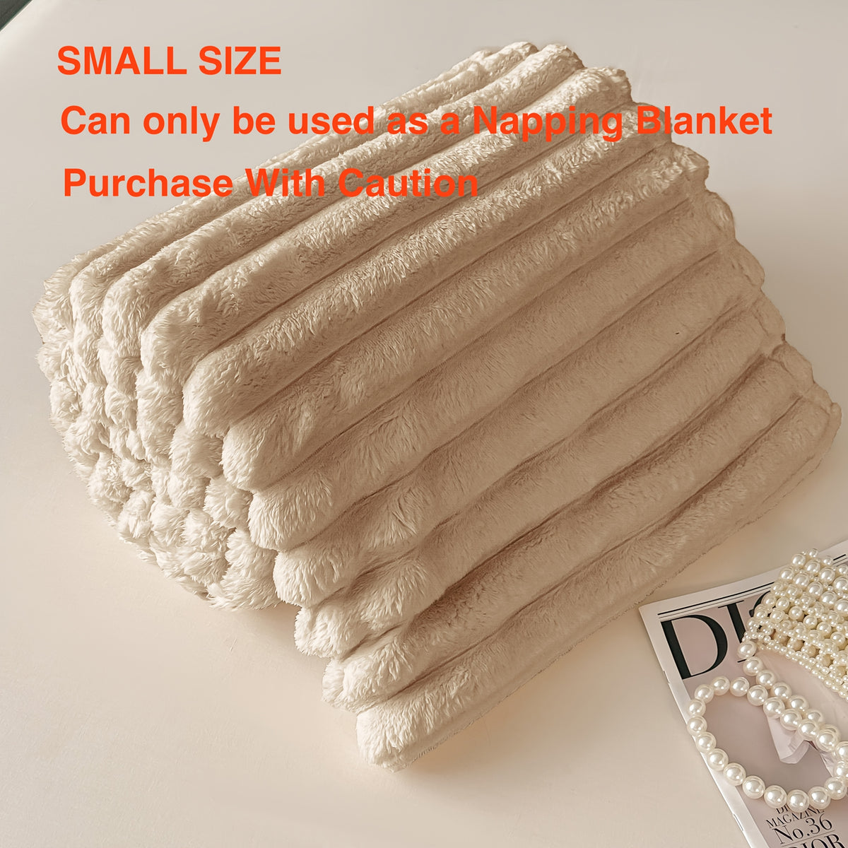 Soft Flannel Throw Blanket Rabbit Fur Texture Jacquard Geometric Pattern for Bed Couch Sofa - Cozy All Season Fleece Blanket for Nap Camping Office, Gift for Friends & Family (Ivory, Dark Gray, Pink, Linen)