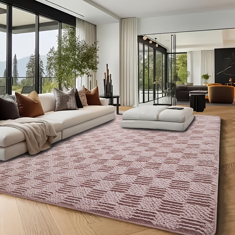 Machine Washable Shaggy Area Rug 650GSM Thick Plush – Soft Fluffy Carpet for Living Room Bedroom Playroom, Jacquard Tie-Dye & Solid Colors, 5x8 6x9 8x10 Ft, Black Grey White Pink Blue
