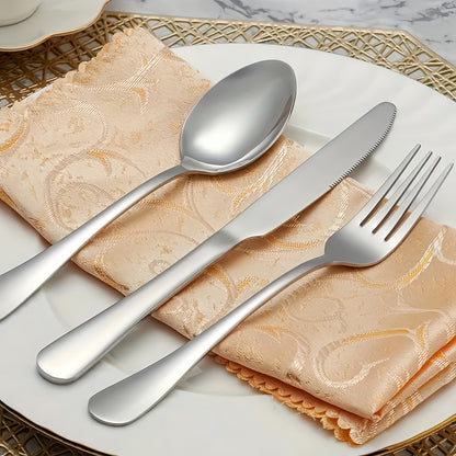 Stainless Steel Flatware Set Mirror Polished 20 40 or 60 Piece Dishwasher Safe Silverware Cutlery for Home Kitchen Restaurant Hotel Wedding Gift Silver Rainbow Gold
