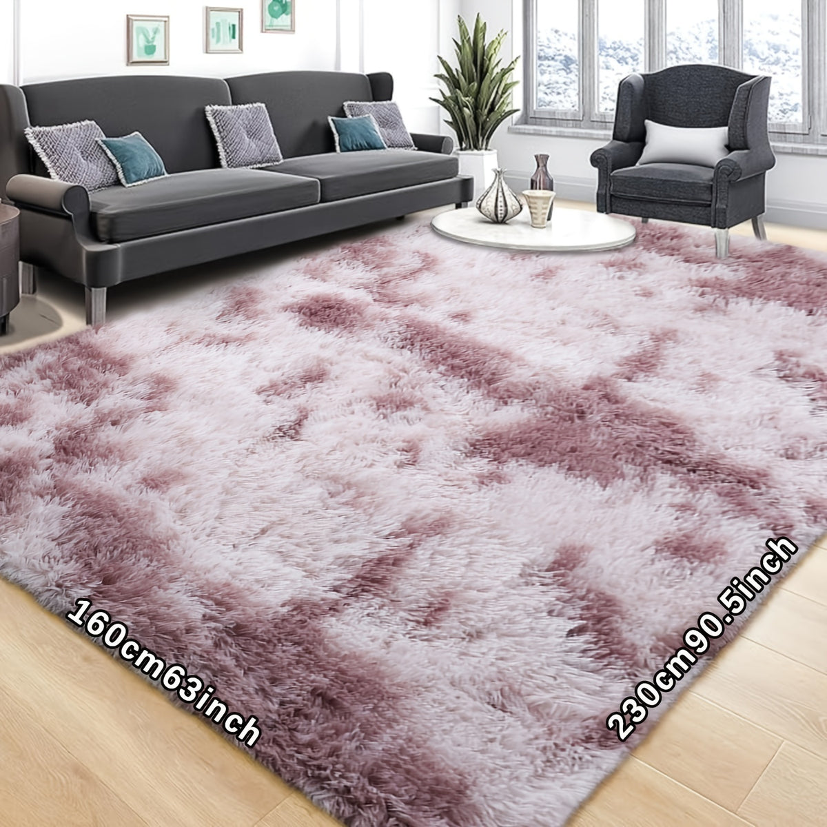 Ultra Soft Plush Tie Dye Area Rug for Living Room & Bedroom – Thick Fluffy Non-Slip Floor Mat, Easy Care, Perfect for Sofa, Coffee Table & Home Decor