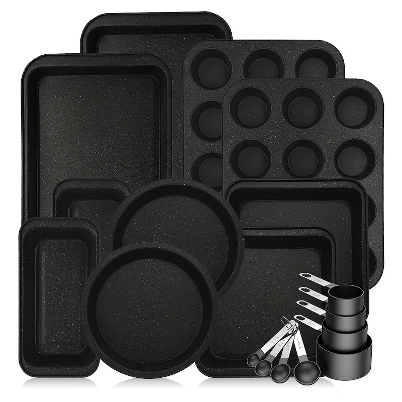 Nonstick Bakeware Set with Baking Pans – Oven-Safe Baking Sheets, Cake Pan, Muffin Pan, Loaf Pan, Roast Pan & Cookie Sheet – Complete Kitchen Baking Supplies with Rack, Whisks & Spatulas (2–24pcs)