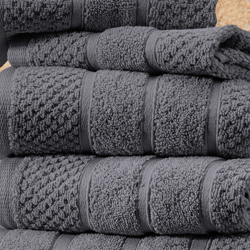 Egyptian Cotton Towel Set 6 Piece – 650 GSM Luxury Bath Towels with Zero Twist Loops, Ultra Soft & Highly Absorbent, Includes 2 Bath Towels, 2 Hand Towels & 2 Washcloths for Bathroom Spa Experience