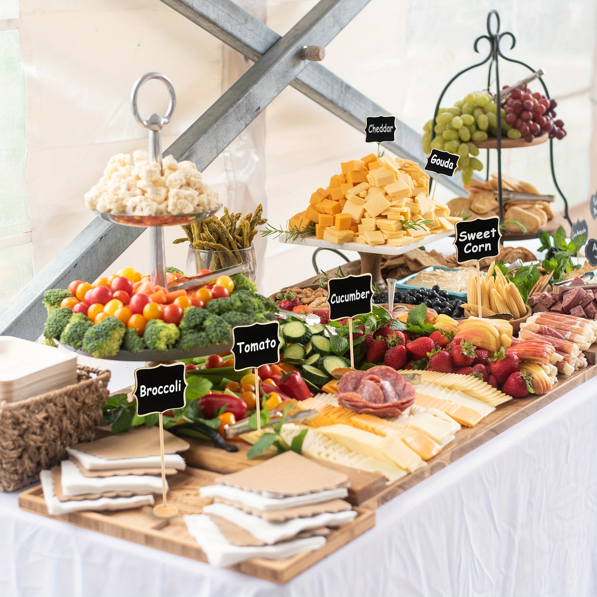 Mini Chalkboard Signs with Easel Stand 20 Pack Reusable Table Number Food Labels for Wedding Birthday Party Buffet Christmas Halloween Event Decoration