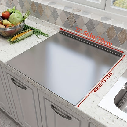 Stainless Steel Cutting Board 304 Grade - Rust-Resistant Butcher Block Kitchen Prep Board, Easy to Clean Rolling Work Surface, Modern Sleek Kitchen Tool for Meal Prep