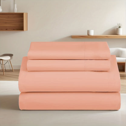 Bed Sheets Set Extra Deep Pocket 500 Thread Count, 3/4 Piece 18 Inch Deep Pocket Fitted Sheet Soft Brushed Microfiber Hotel Luxury Bedding, Wrinkle Free Breathable Bed Sheet Twin Full Queen King