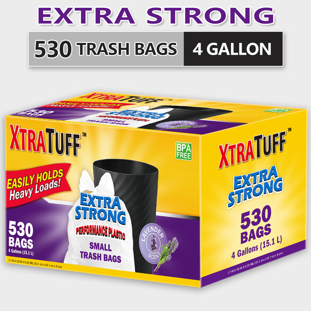 Heavy Duty Trash Bags Bulk Pack - 13 Gallon 8 Gallon 4 Gallon Expandable Garbage Bags, Super Strong Leak-Resistant Odor-Proof Disposable Waste Bags for Kitchen Bedroom Living Room Outdoor