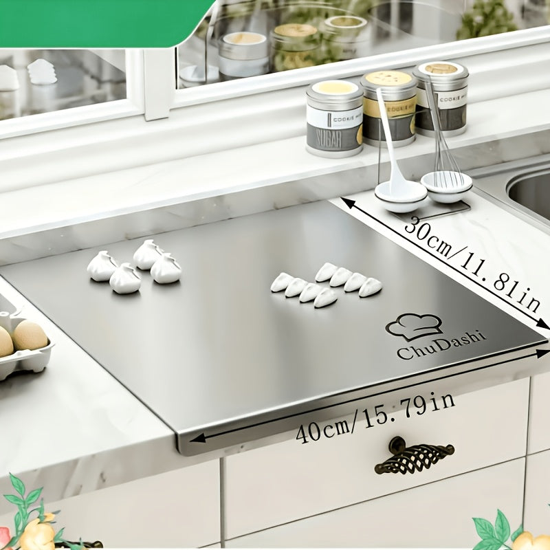 304 Stainless Steel Cutting Board Kitchen Meat Chopping Board, Hygienic Non-Porous Knife Board for Meat, Fish & Vegetables, Easy-Clean Kitchenware – 5 Sizes Available
