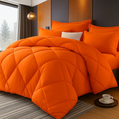 Comforter Set Queen King Twin Diamond Grid Quilted, Soft Microfiber Down Alternative Bedding Set with Pillowcases, All Season Breathable Lightweight Duvet Insert, 9 Colors Available