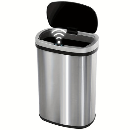 Touchless Motion Sensor Trash Can 13 Gallon Stainless Steel, Automatic Sensor Garbage Can with Lid Anti-Fingerprint Mute Design, 50L Kitchen Waste Bin for Office Bedroom Living Room, Multiple Colors