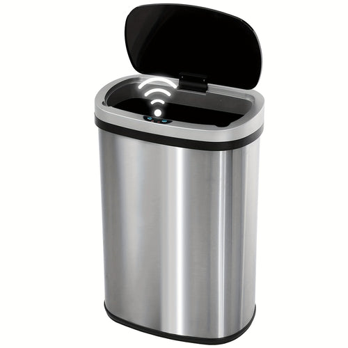 13 Gallon Touchless Motion Sensor Trash Can 50L – Automatic Smart Garbage Can for Kitchen, Office, Bedroom & Living Room, Plastic & Stainless Steel, Multiple Colors